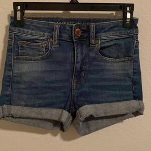 American Eagle Hi-Rise Shortie denim shorts